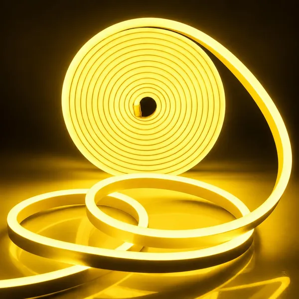 KAVYASHINE_600Led_Neon_Rope_Light_16_4Feet_12V_Adapter_For_Home_Bedroom_Gaming_Room_Wall_Decor_Flexible_Silicone_Continuous_Dot_Free_Glow_5_Meter_Yellow