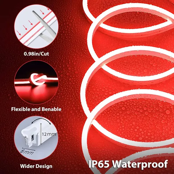 KAVYASHINE_600Led_Neon_Rope_Light_16_4Feet_12V_Adapter_For_Home_Bedroom_Gaming_Room_Wall_Decor_Flexible_Silicone_Continuous_Dot_Free_Glow_5_Meter_Red