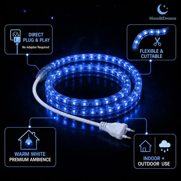 KAVYASHINE_Smd_Led_Strip_Lights_Waterproof_Lighting_For_Home_Wall_Decor_Interior_Decoration_Perfect_For_Diwali_Lighting_Wedding_Events_Strip_Lights_Blue_5_Meter
