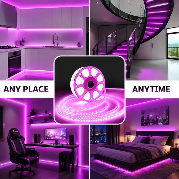 KAVYASHINE_Smd_Led_Strip_Lights_Waterproof_Lighting_For_Home_Wall_Decor_Interior_Decoration_Perfect_For_Diwali_Lighting_Wedding_Events_Strip_Lights_Pink_5_Meter