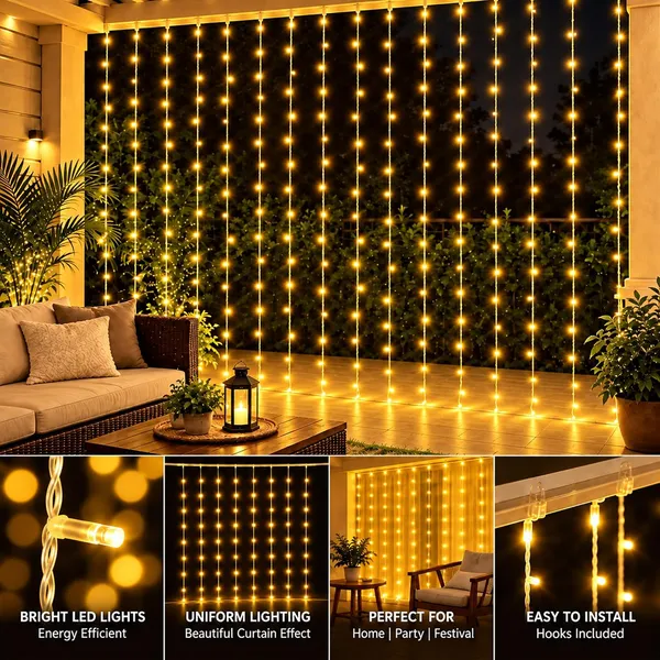 KAVYASHINE_Led_Curtain_String_Rice_Lights_180_Leds_21_Meter_8_Modes_For_Home_Decoration_For_Diwali_Christmas_Events_Yellow