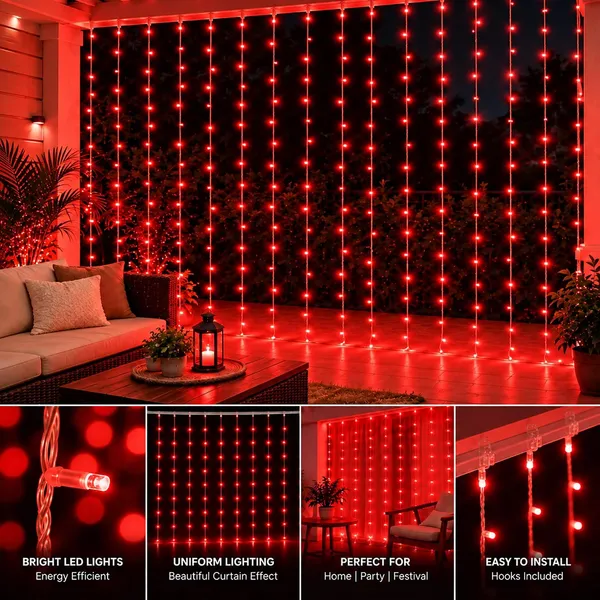 KAVYASHINE_Led_Curtain_String_Rice_Lights_180_Leds_21_Meter_8_Modes_For_Home_Decoration_For_Diwali_Christmas_Events_Red