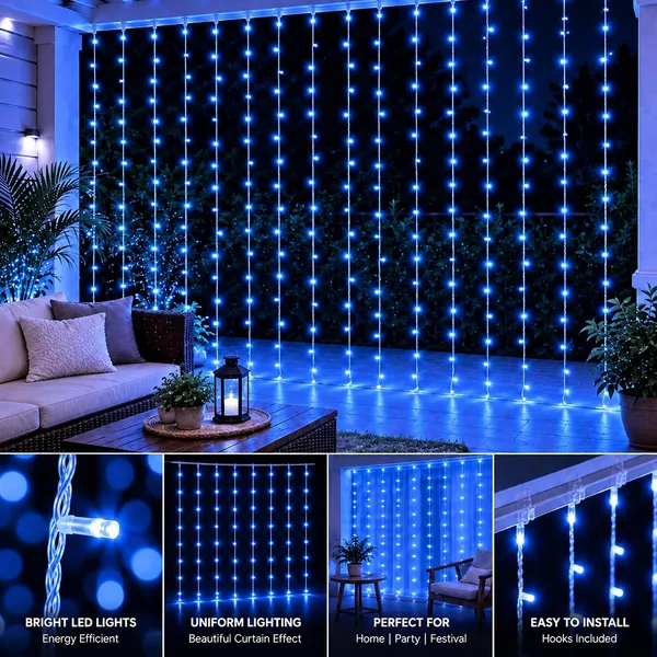 KAVYASHINE_Led_Curtain_String_Rice_Lights_180_Leds_21_Meter_8_Modes_For_Home_Decoration_For_Diwali_Christmas_Events_Blue