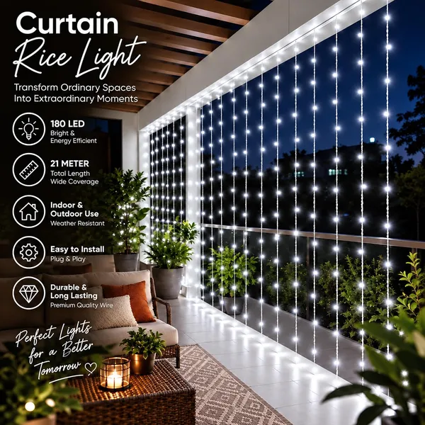 KAVYASHINE_Led_Curtain_String_Rice_Lights_180_Leds_21_Meter_8_Modes_For_Home_Decoration_For_Diwali_Christmas_Events_White