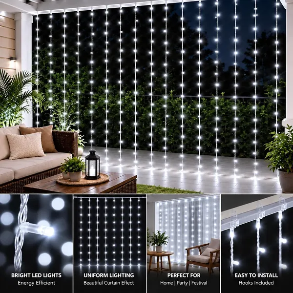 KAVYASHINE_Led_Curtain_String_Rice_Lights_180_Leds_21_Meter_8_Modes_For_Home_Decoration_For_Diwali_Christmas_Events_White