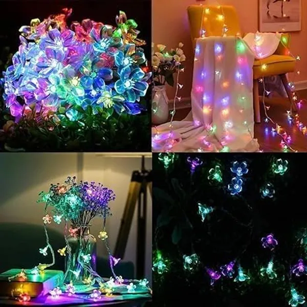 KAVYASHINE_Blue_Cherry_Blossom_Led_Flower_String_Lights_32_Leds_9_5_Meter_Length_Decorative_Fairy_Lights_For_Indoor_Outdoor_Home_Garden_Balcony_Party_Festival_Decor_Multi_9_5_Meter