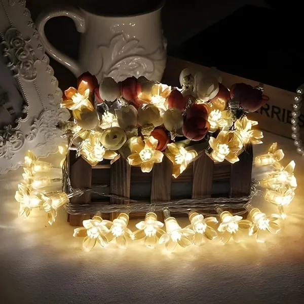 KAVYASHINE_Blue_Cherry_Blossom_Led_Flower_String_Lights_16_Leds_3_Meter_Length_Decorative_Fairy_Lights_For_Indoor_Outdoor_Home_Garden_Balcony_Party_Festival_Decor_Warm_White_2