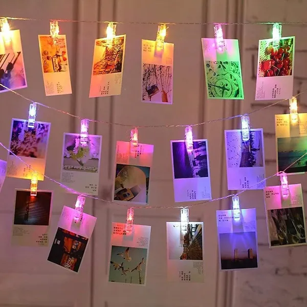 KAVYASHINE_14_Led_3_Meter_Decorative_Photo_Clip_String_Lights_For_Bedroom_Wall_Decoration_Home_Party_And_Memory_Display_Photo_Clip_Light_Clip_Multi