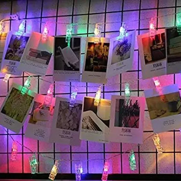 KAVYASHINE_14_Led_3_Meter_Decorative_Photo_Clip_String_Lights_For_Bedroom_Wall_Decoration_Home_Party_And_Memory_Display_Photo_Clip_Light_Clip_Multi