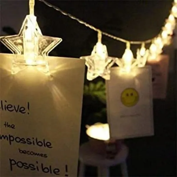 KAVYASHINE_14_Led_3_Meter_Decorative_Photo_Clip_String_Lights_For_Bedroom_Wall_Decoration_Home_Party_And_Memory_Display_Photo_Clip_Light_Star_Warm_White