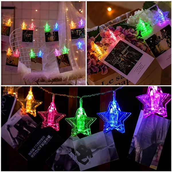 KAVYASHINE_14_Led_3_Meter_Decorative_Photo_Clip_String_Lights_For_Bedroom_Wall_Decoration_Home_Party_And_Memory_Display_Photo_Clip_Light_Star_Multi