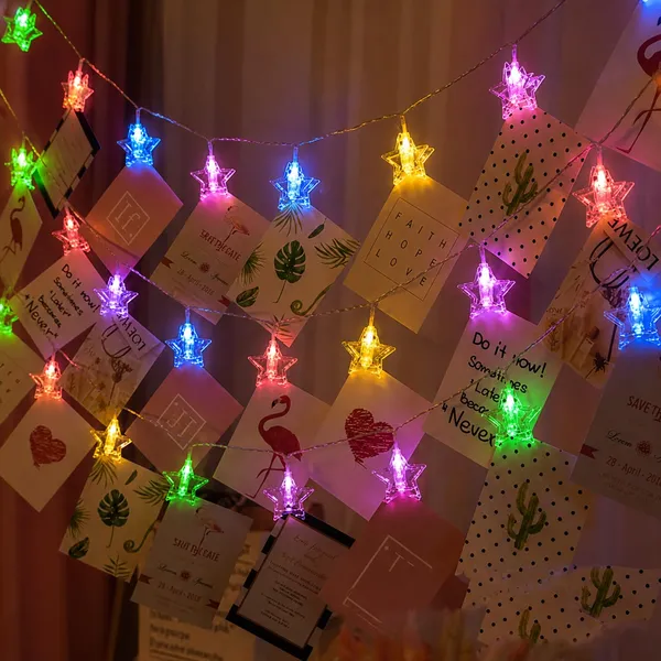 KAVYASHINE_14_Led_3_Meter_Decorative_Photo_Clip_String_Lights_For_Bedroom_Wall_Decoration_Home_Party_And_Memory_Display_Photo_Clip_Light_Star_Multi