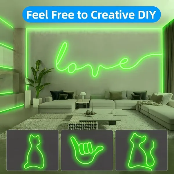 16_4_Feet_Led_Neon_Strip_Lights_Cuttable_Flexible_Ip65_Waterproof_5_Meter_For_Home_Bedroom_Party_Gaming_Room_Christmas_Diwali_Green