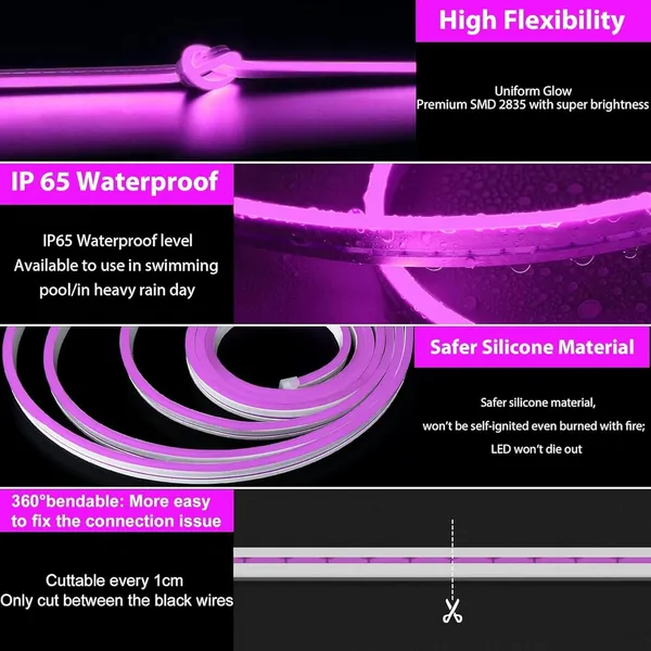 16_4_Feet_Led_Neon_Strip_Lights_Cuttable_Flexible_Ip65_Waterproof_5_Meter_For_Home_Bedroom_Party_Gaming_Room_Christmas_Diwali_Purple