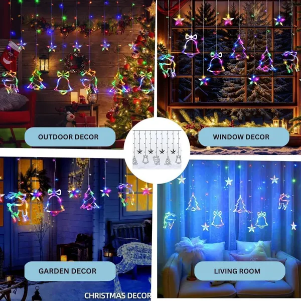KAVYASHINE_100Led_Hanging_String_Lights_3_5M_Perfect_For_Home_Festival_Diwali_Christmas_Decoration_Party_Wedding_Reindeer_Bell_Multi