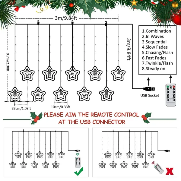KAVYASHINE_100Led_Hanging_String_Lights_3_5M_Perfect_For_Home_Festival_Diwali_Christmas_Decoration_Party_Wedding_10_Star_Multi