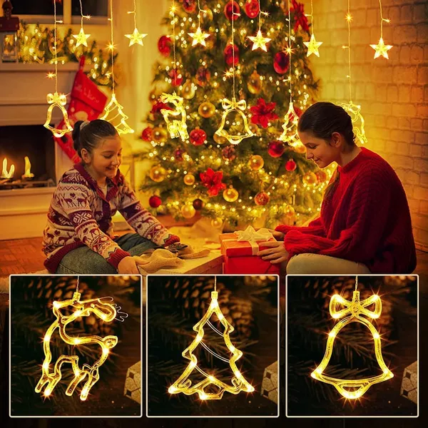 KAVYASHINE_100Led_Hanging_String_Lights_3_5M_Perfect_For_Home_Festival_Diwali_Christmas_Decoration_Party_Wedding_Reindeer_Bell_Ww