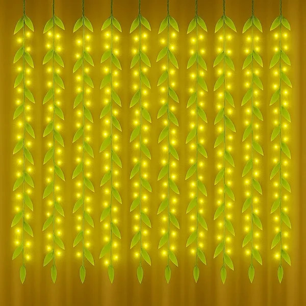KAVYASHINE_100Led_Hanging_String_Lights_3_5M_Perfect_For_Home_Festival_Diwali_Christmas_Decoration_Party_Wedding_Leaves_Curtain_3M_Ww