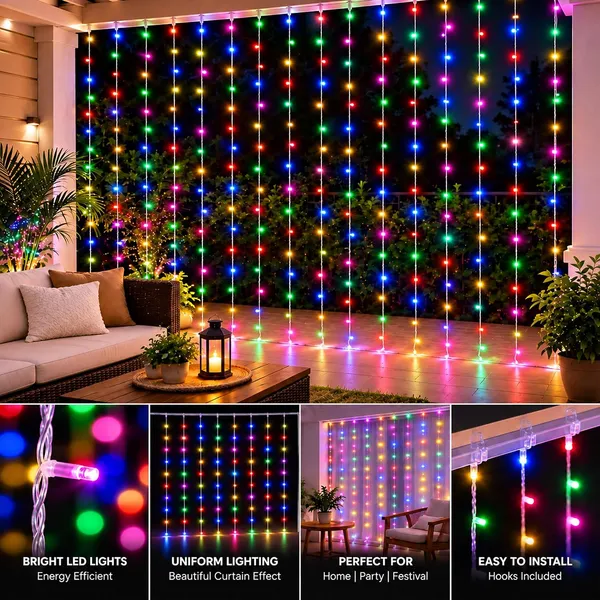 KAVYASHINE_180Led_Curtain_String_Rice_Lights_21_Meter_8_Modes_For_Home_Decoration_For_Diwali_Christmas_Events_Multi