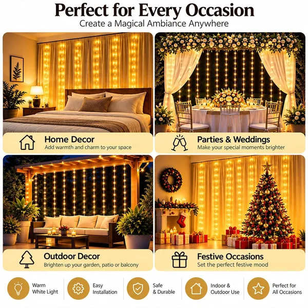 KAVYASHINE_180Led_Curtain_String_Rice_Lights_21_Meter_8_Modes_For_Home_Decoration_For_Diwali_Christmas_Events_Warm_White