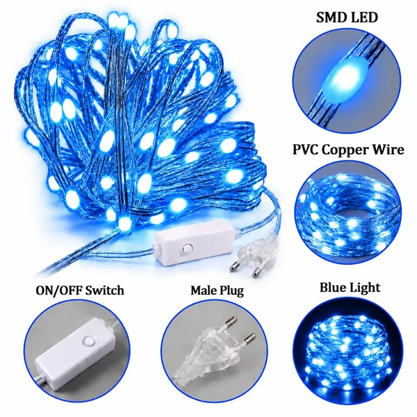 KAVYASHINE_Led_String_Lights_For_Home_Decoration_Festival_Diwali_Wedding_Party_And_Bedroom_Decoration_Blue_2