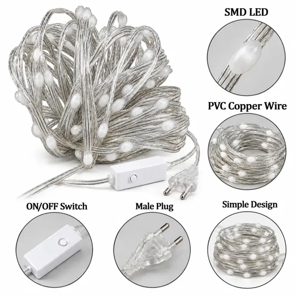 KAVYASHINE_Led_String_Lights_For_Home_Decoration_Festival_Diwali_Wedding_Party_And_Bedroom_Decoration_Warm_White_2