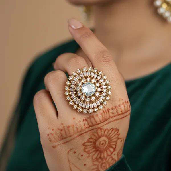Fabllery_Ring_Anti_Tarnish_Crystal_Studded_Mehndi_Polish_Cocktail_Adjustable_Size