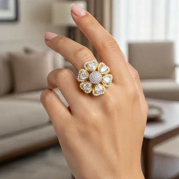 Fabllery_Elegant_Floral_Zircon_American_Diamond_Ring_For_Women_Adjustable_Size