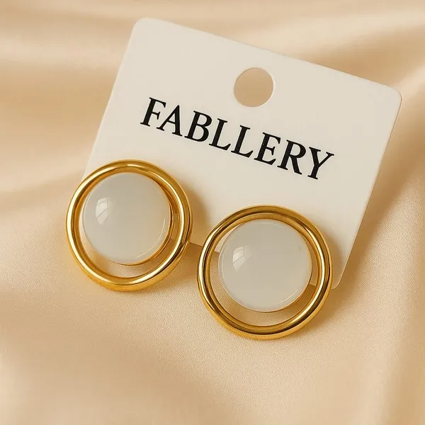 Fabllery_Elegant_Anti_Tarnish_Gold_Finish_Stud_Earrings_With_Ivory_Stone