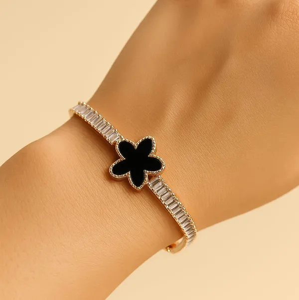 Fabllery_Elegant_Black_Floral_Anti_Tarnish_Bracelet_For_Women_Premium_Gold_Finish