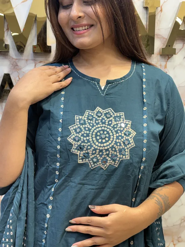 Teal_Printed_Anarkali_Kurta_Set_For_Women