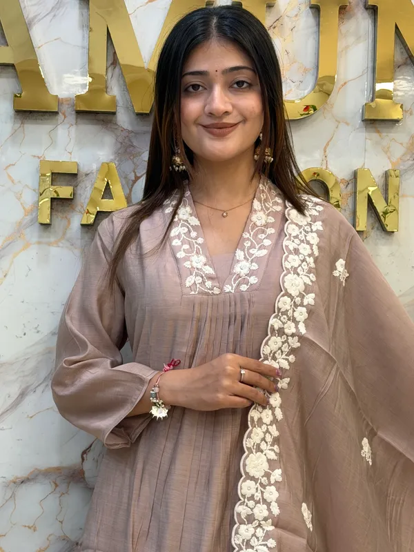 Taupe_Embroidered_Straight_Kurta_Set_For_Women