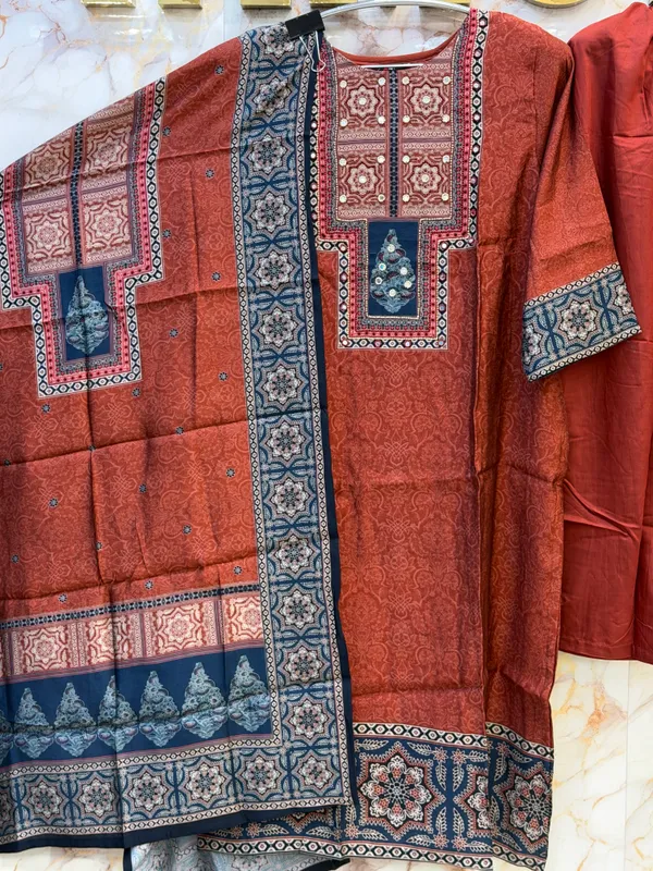 Rust_Printed_Straight_Kurta_Set_for_Women