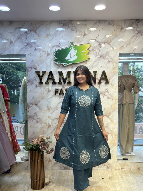 Teal_Printed_Anarkali_Kurta_Set_For_Women