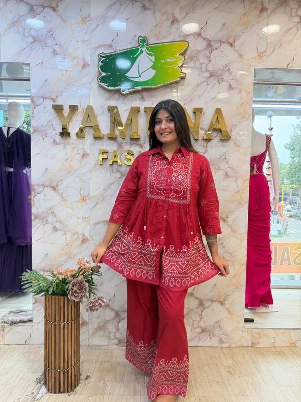 Red_Printed_Flared_Kurta_Set_for_Women