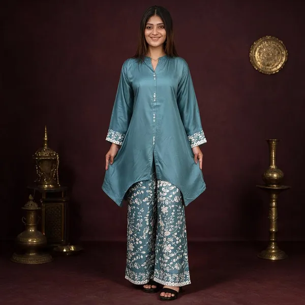 Blue_Straight_Kurta_Palazzo_Set_For_Women