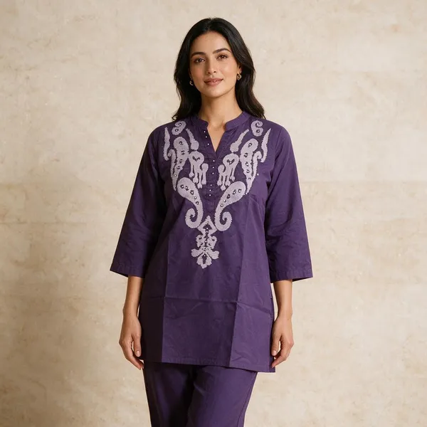 Purple_Embroidered_Straight_Kurta_Set_For_Women