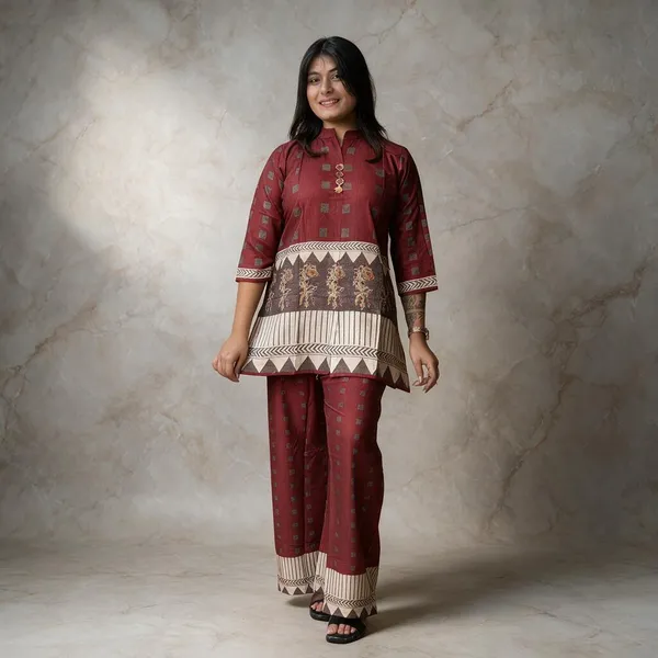 Maroon_Printed_Straight_Kurta_Set_For_Women