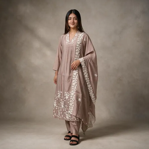 Taupe_Embroidered_Straight_Kurta_Set_For_Women