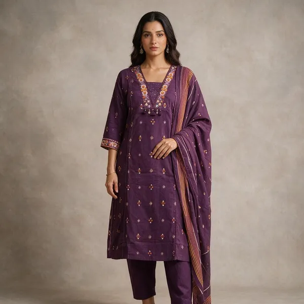Purple_Printed_Embroidered_Kurta_Set_With_Dupatta_For_Women