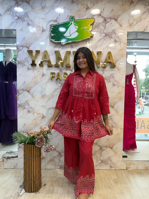 Red_Printed_Flared_Kurta_Set_for_Women