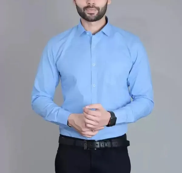 New_Cotton_Blend_Solid_Shirts_Light_Blue