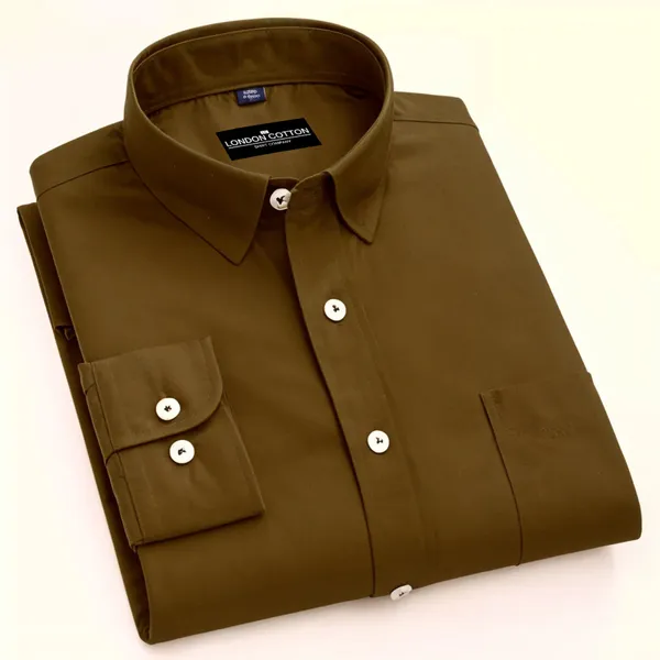 New_Cotton_Blend_Solid_Shirts_Mehandi