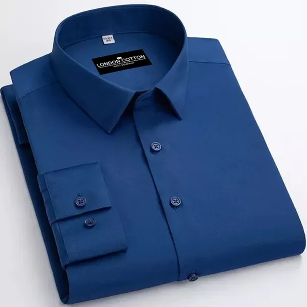 Classic_Cotton_Royal_Blue_Blend_Solid_Shirts_For_Man