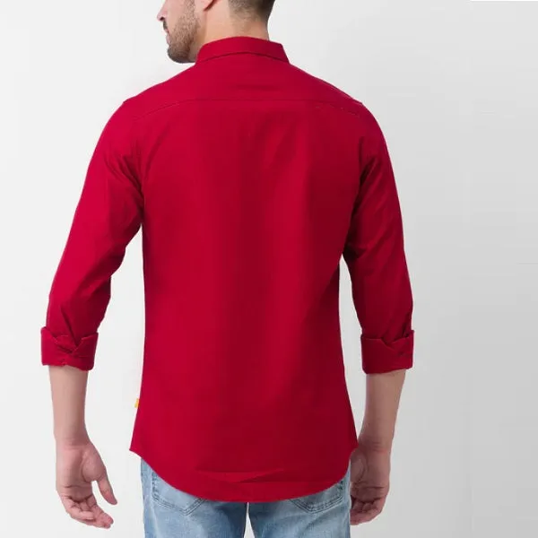 New_Cotton_Blend_Solid_Shirts_Red