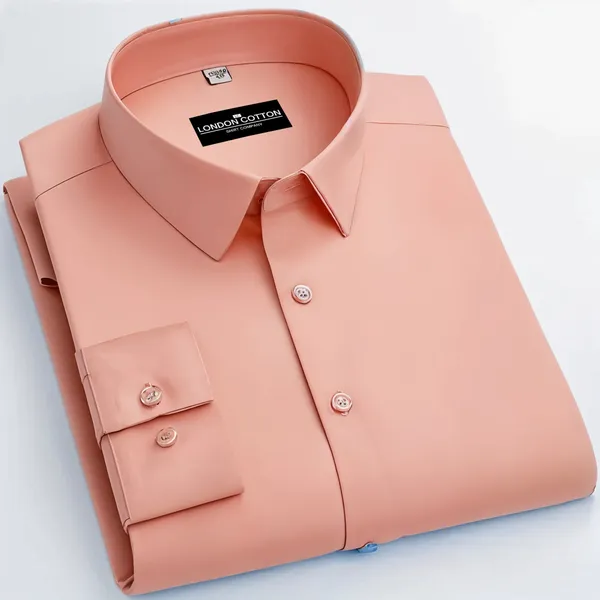 New_Cotton_Blend_Solid_Shirts_Peech