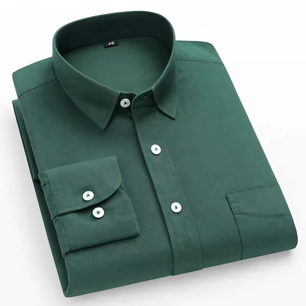 New_Cotton_Blend_Solid_Shirts_Green