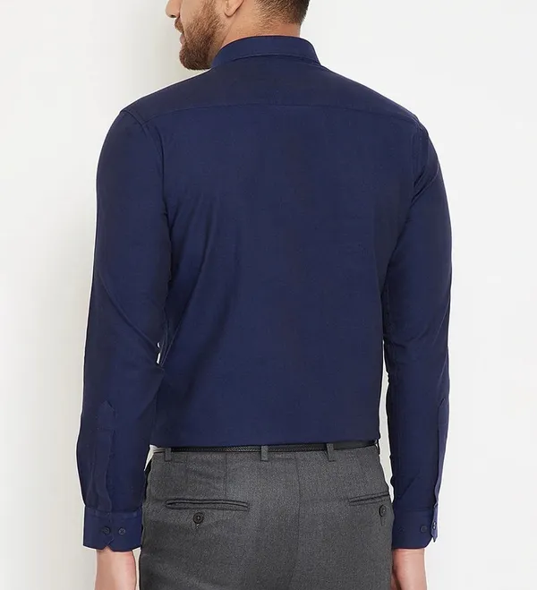 Plain_Cotton_Blend_Solid_Shirts_Navy_Blue