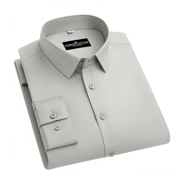 New_Cotton_Blend_Solid_Shirts_Silver