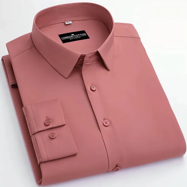 New_Cotton_Blend_Solid_Shirts_Solid_Pink